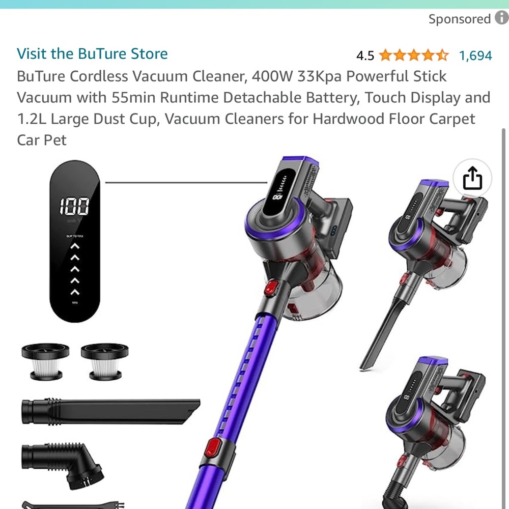 But it's cordless rechargeable vacuum